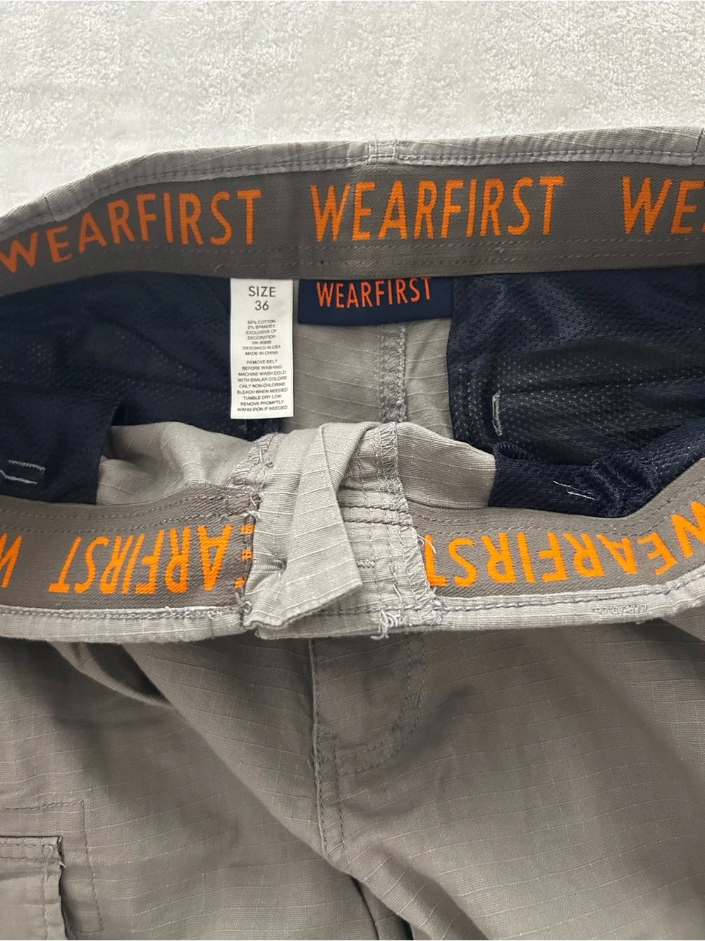 Wearfirst Men's Size 36 Gray Cargo Utility Stretch Waist Shorts
